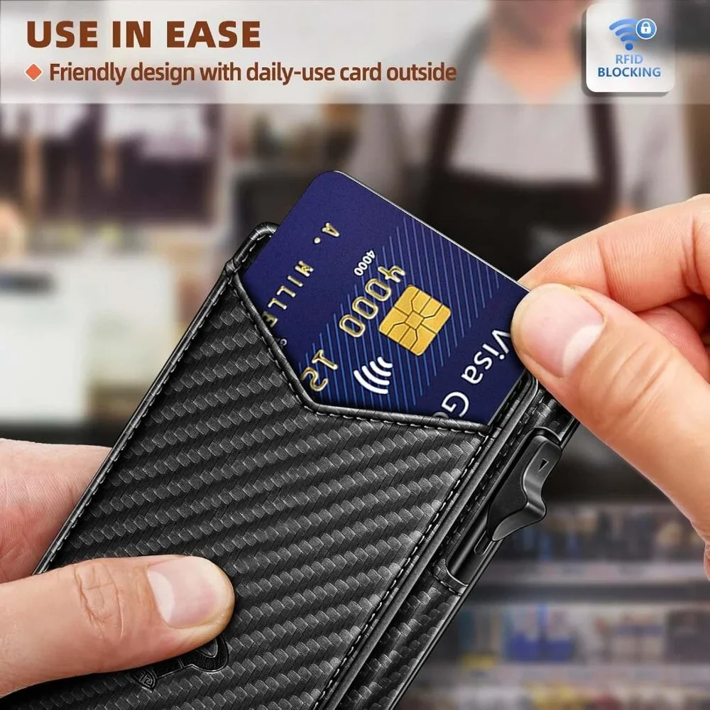 Men Wallet Money Clip Wallet Slim For Gift Men 9Cards-Metal Credit Card Case